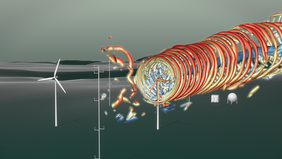 The animation visualizes the wind currents of the plant. 	Photo: WindForS