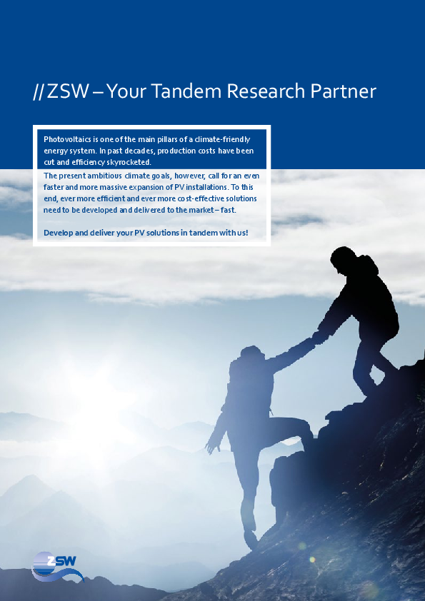 A brochure on our offers to industry partners regarding perovskite and tandem solar cells