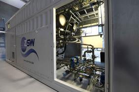 Die ZSW-Forschungs-Elektrolyseanlage.  Foto: Energiedienst / Juri Junkov