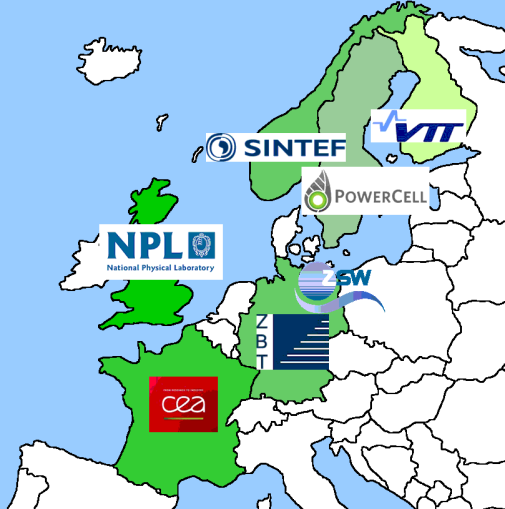 HYDRAITE besteht neben dem ZSW aus VTT aus Finnland, SINTEF aus Norwegen, dem NPL in London, dem ZBT in Duisburg, dem CEA in Grenoble und Powercell aus Schweden.